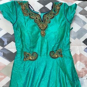 Mint green designer Indian Gown (dress)